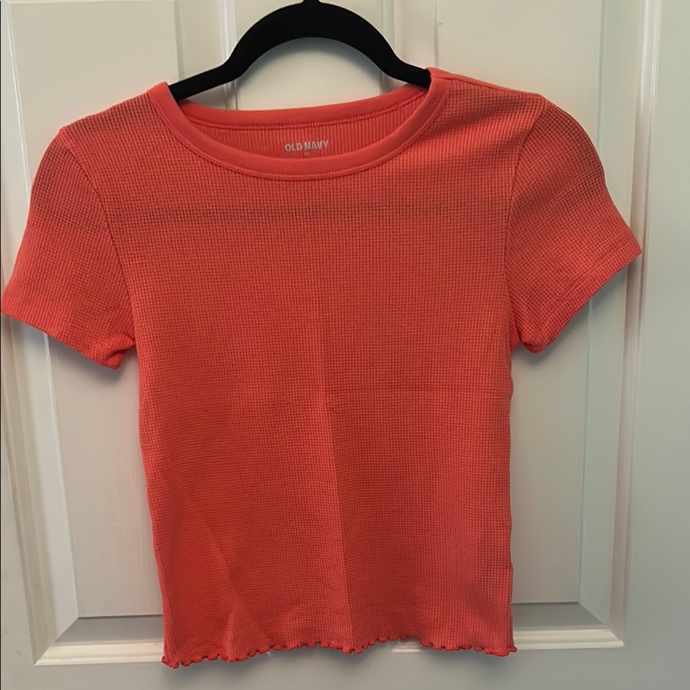 Waffle Knit Coral Baby Tee